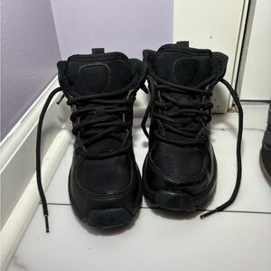 Kids Black High-Top Athletic Sneakers